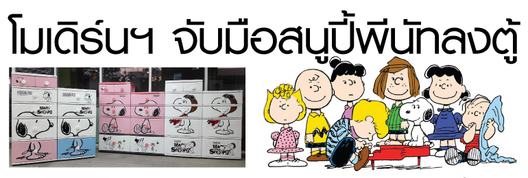 ตู้ลิ้นชักรุ่น บี56 พิมพ์ลายสนูปี้-พีนัทส์